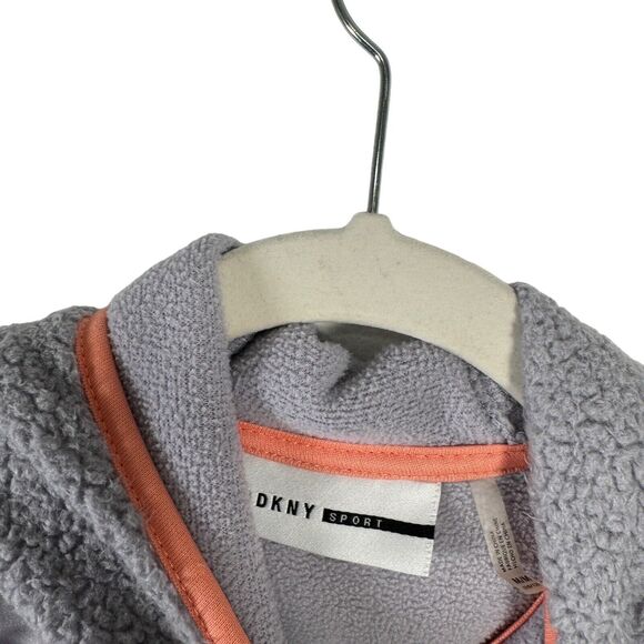DKNY Mauve Purple Full Zip Hooded Fleece Jacket Outdoor Lightweight Girls Medium - Picture 3 of 8